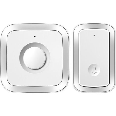 Sonnette sans fil étanche 300 m pour l'extérieur, 60 mélodies, 5 niveaux de volume, lumière LED clignotante, idéale pour la maison, le bureau et l'hôtel, 06, argent-AquaForge (1/5)