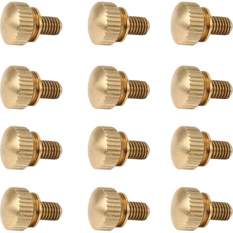 50 vis moletées plates à tête ronde en cuivre pur antidérapantes pour fournitures industrielles (M5 x 8 mm) (1/5)