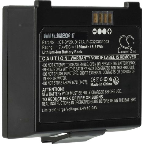vhbw Batería compatible con Epson TM-P80II PLUS impresora, copiadora, escáner, impresora etiquetas (1150 mAh, 7,4 V, Li-Ion)
