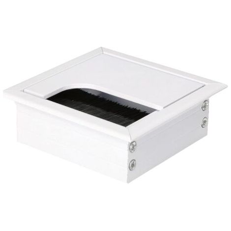 Passe-câble en aluminium 80 x 80 mm pour meubles Blanc Longueur angulaire Anodisé-NANOTEH (1/5)