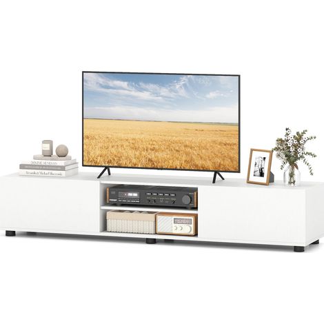 COSTWAY Mobile Supporto Tv Soggiorno 70 Pollici Consolle Media Con Ripiani Armadietto Tv In Legno Con 6 Gambe 2 Ante 160 Cm Basso Moderno Per Soggiorno Camera (1/5)