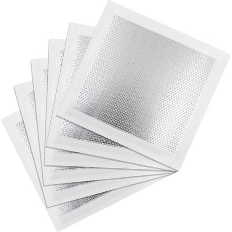 Kit de réparation 6 plaques de plâtre, autocollants aluminium 20x20 cm pour murs (1/5)