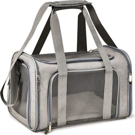Borsa per il trasporto (grigia) - Non specificato - Pieghevole - Traspirante - Per cani e gatti - Grigio (1/5)