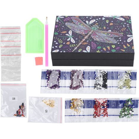 Boîte de Rangement Bijoux Broderie Diamant 5D Dragonfly DIY Créatif Artisanat (1/5)