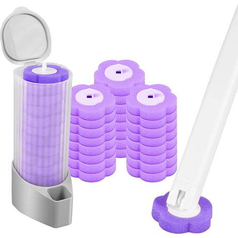Brosse de toilette jetable, accessoires de nettoyage, brosse de toilette, kit de nettoyage avec recharges interchangeables de bâtonnets parfumés pour le nettoyage des toilettes dans la salle de bain (1/5)