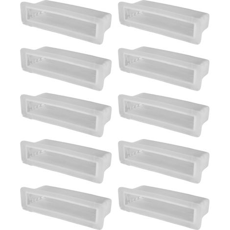 10x Embout support de latte encastrable 53 x 8 mm en plastique pour sommier Cadre Bois Embout Lit Meuble Fixation à mortaiser, Blanc (1/5)