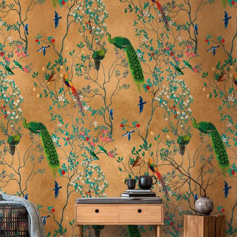 A.S. Creation Livingwalls Fototapete The Wall III 398821 Eine Rolle Ein Motiv 159 x 280 cm Bunt Braun Grün (1/4)