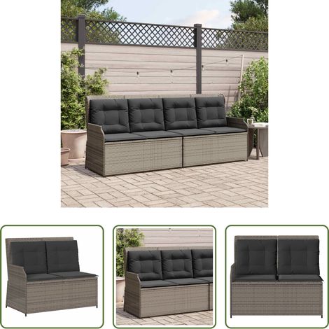 Poly-Rattan - Gartenbank Grau Poly-Rattan (1/5)