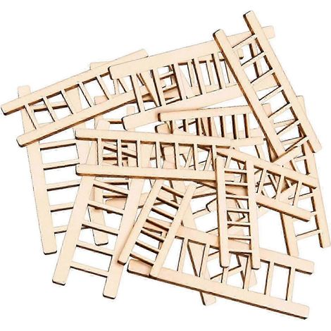 Un ensemble de 30 mini échelles en bois compatibles avec les accessoires de décoration de maison de poupée (1/5)