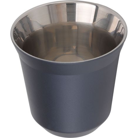 Mug isotherme en acier inoxydable 304 à double paroi, 80 ml, bleu foncé, idéal pour la maison et le camping.