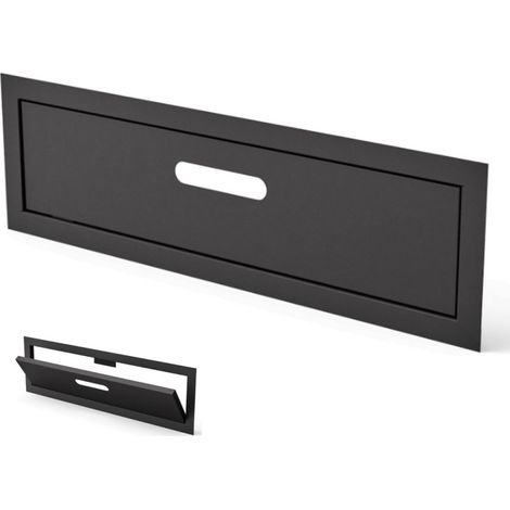 Porte à charnières pour barbecue et modules Kitaway 75x23 cm  Porte en acier noir pour barbecue encastrable extérieur (1/5)