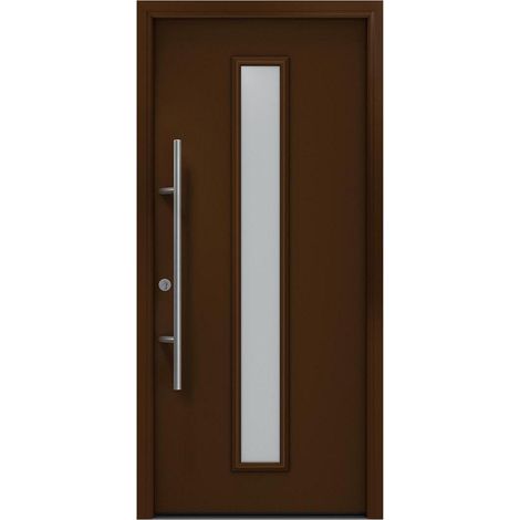 Hörmann Ecostar Haustür "ISOPRO Secur IPS 020S", terrabraun (RAL 8028), 110 x 210 cm (B x H), DIN Links