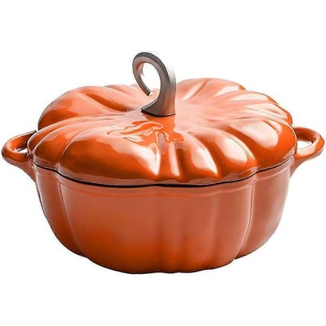 Ecleanfy - Cocotte en fonte en forme de citrouille, 3,7 litres, pour la cuisson au four