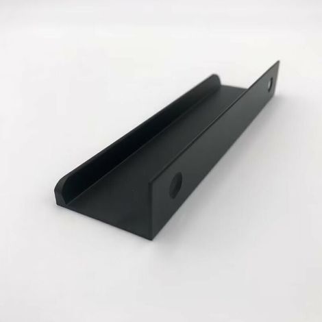 Möbelgriffe, 128 mm T-förmige verdeckte Türgriffe, mattschwarz, Aluminiumprofilgriff (1/4)