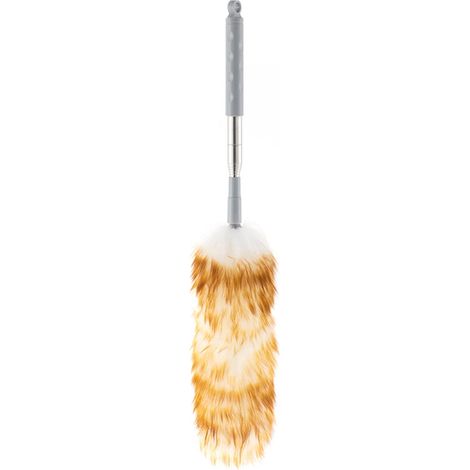 Duster Rétractable - Manche Télescopique 55 cm à 140 cm - Tête en Laine de Mouton - Pour Plafonds, Ventilateurs et Zones Hautes - 1 Pièce (1/5)