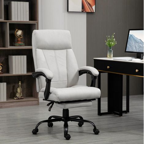 Sillón masaje con reposapiés ergonómico gris claro casa OKMYHOME (1/4)