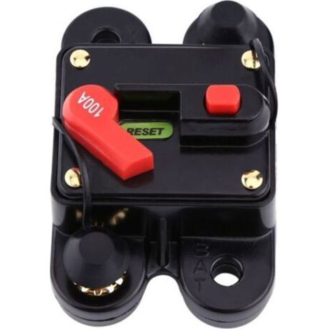Interruttore automatico a 12 V CC per auto, barca, bicicletta, stereo, fusibile di ripristino audio (100 A) (1/4)