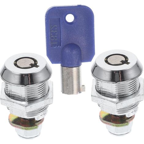 Serrure tubulaire pour boîte à outils avec clé, 2 pièces, facile (1/5)