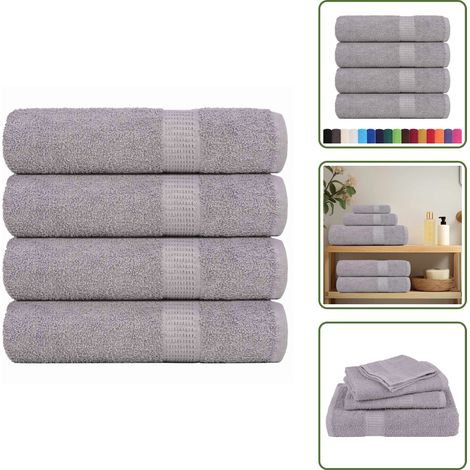 Badetücher 4 Stk. Grau 100x150 cm 360 g/m² 100% Baumwolle - Badetuch - Badetücher - Duschtuch - Handtuch (1/5)