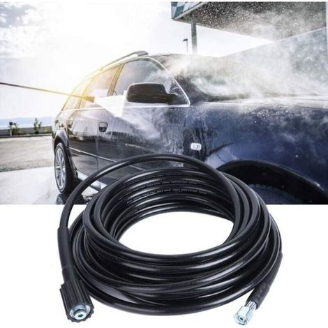 Tuyau Haute Pression - 10 M - Filetage M22 - Connecteur Rapide Clic - PVC Acier Inoxydable - 60 °C Max (1/4)