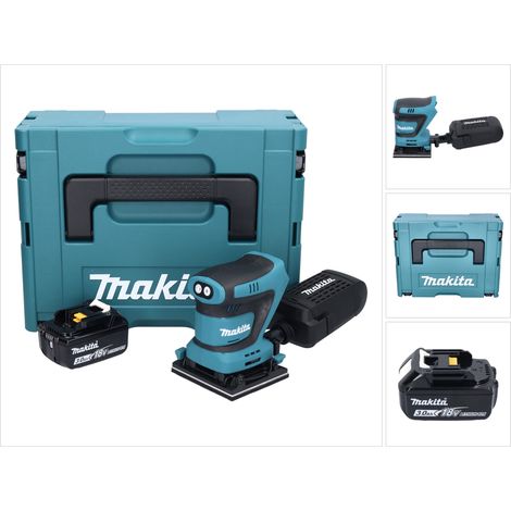 Makita DBO 480 F1J Akku Schwingschleifer 18 V 112 x 102 mm + 1x Akku 3,0 Ah + Makpac - ohne Ladegerät