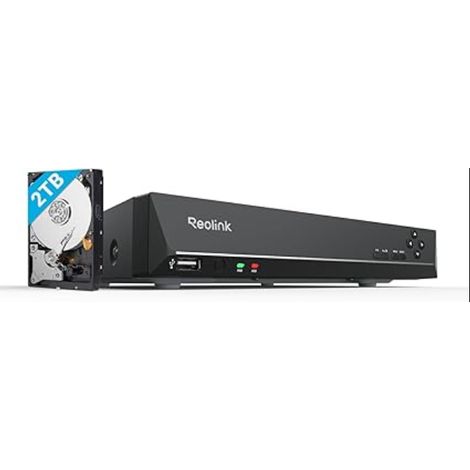 4K PoE NVR 8 Canaux Caméra de Sécurité à Domicile Enregistrement de Vidéo avec Disque Dur de 2TO 16MP/12MP/8MP/5MP/4MP HD IP Caméra RLN8-410 (1/5)