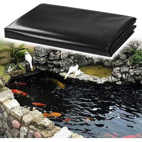Teichfolie aus HDPE, 0,12 mm, schwarz, flexibel, langlebig, für Gärten, Springbrunnen und Landschaftsbau (1/5)
