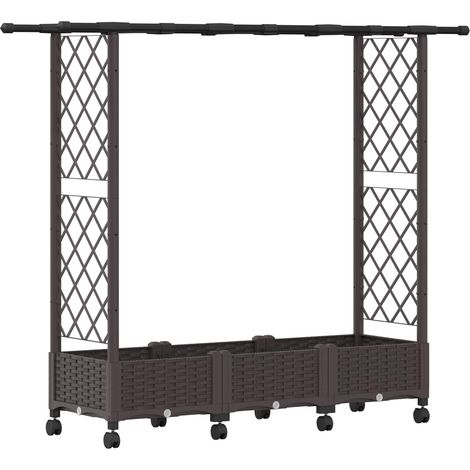 Maison Exclusive - Letto Rialzato con Griglia e Tetto Marrone 164 x 40 x 127 cm PP (1/5)