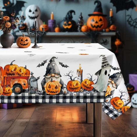 Halloween Tischdecke 140x180 cm Rechteckig mit Geister-Motiv, wasserdicht