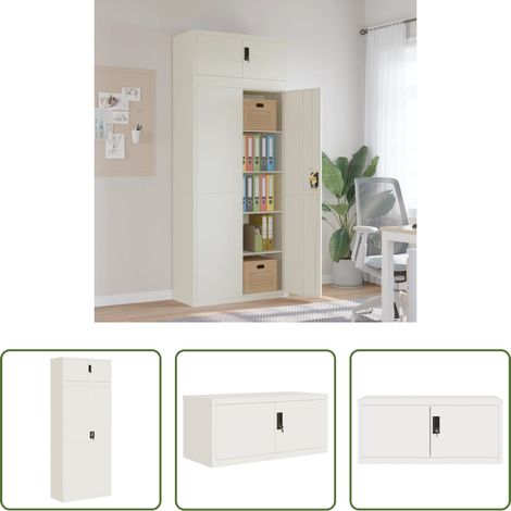 Rangement bureau - Classeur blanc 90x40x220 cm acier (1/5)
