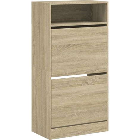 Zapatero mueble para entrada pasillo y salón madera Sonoma 60 x 34 x 116 cm marrón madera de ingeniería 020021711 (1/5)