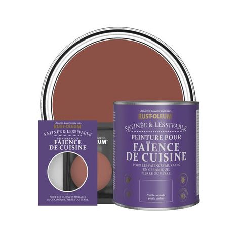 Peinture pour Faïence de Cuisine, Finition Satinée - Rouge Brique (1/2)
