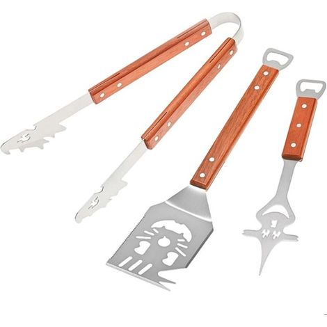 Ensemble d’Outils de Barbecue en Acier Inoxydable – Spatule, Pince et Fourchette Compactes, Accessoires de Grill Robustes (1/5)