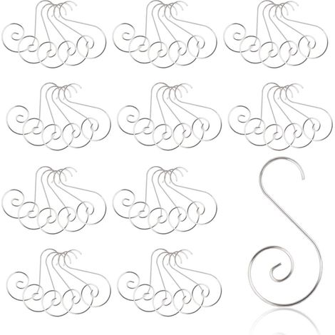 Accroche Boule De Noël - Crochet Métallique S En Forme De Boucle - Pour Boules De Sapin À Accrocher Facilement - Lot De 100 Pièces (1/5)