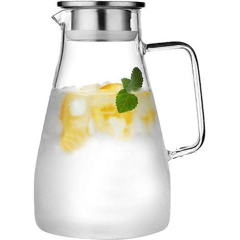 Verre carafe, eau carafe avec couvercle, chaleur borosilicate carafe (1/5)