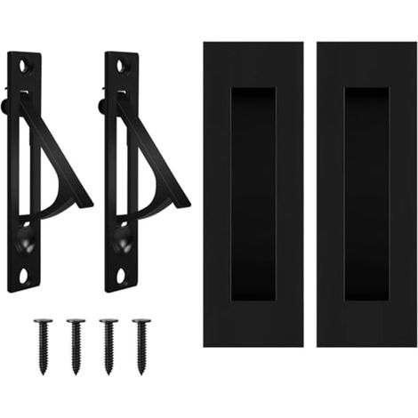 Ensemble de quincaillerie pour porte de poche peu encombrante - Composants métalliques - Ensemble complet de poignées - Installation simple pour portes murales (1/5)