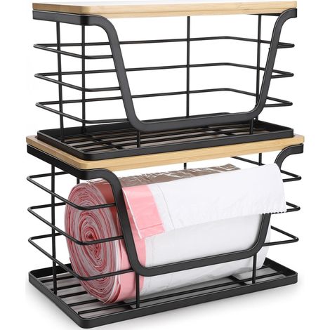 Panier à fruits mural pour placard de cuisine, étagère de rangement sous évier (petit format, 2 unités, 251414,9 cm) (1/4)