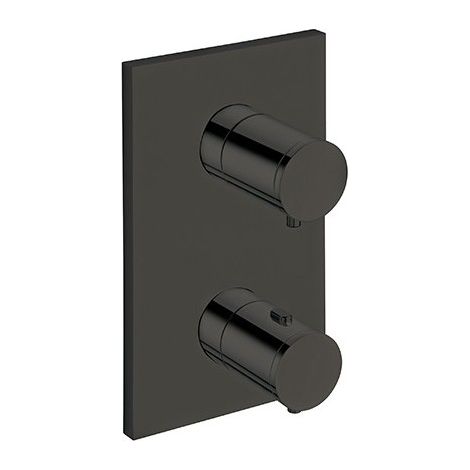 Façade thermostatique 2 sorties Chromé Noir TRIVERDE - CRISTINA ONDYNA XT85272 (1/2)