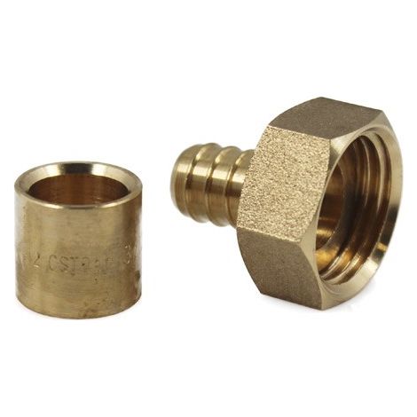 Raccord PER à glissement Ø16 – Femelle écrou libre 3/4" (20/27) – Raccord pour eau chaude sanitaire et chauffage – Pince à sertir axial (1/4)