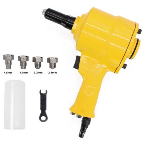 Pistolet à rivets pneumatique de qualité industrielle, pistolet à rivets à double mâchoire, outil pneumatique portable et durable, rivet universel à extraction rapide (1/5)