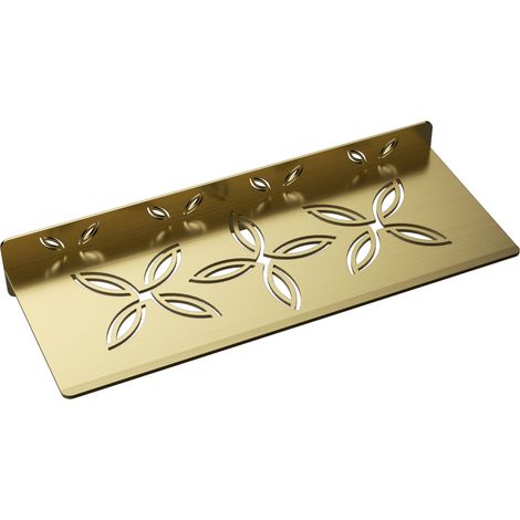 Tablette murale de douche en inox 3mm – Finition or brossé – Installation encastrée derrière carrelage – Résistante à l'humidité – MCM (1/2)