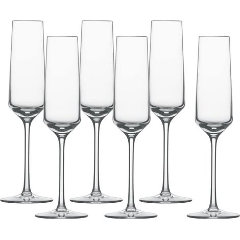 Flûte à champagne en verre pur avec MP, 0,21 L, 6 pièces (1/5)