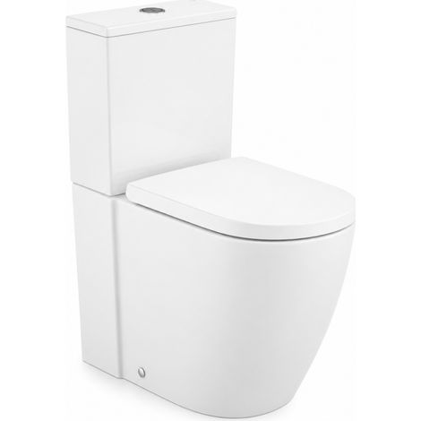 Inodoro completo Meridian blanco brillo ROCA Tornado adosado a pared con salida dual (1/5)