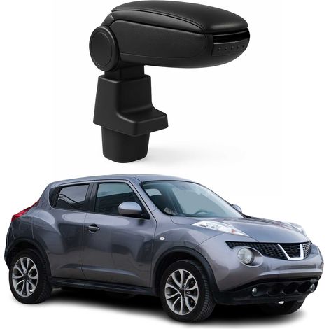 OMAC Accoudoir pour Nissan Juke 2011-2019 - Snap-On - ABS + Simili Cuir - Aucune Perçage ou Installation - Installation Facile Noir (1/5)