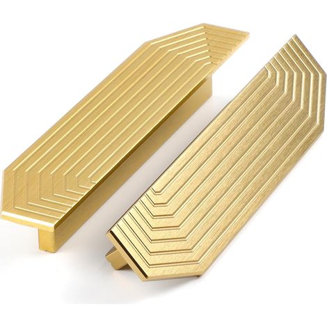 Juego de 2 tiradores dorados para cajones y armarios, de estilo retro tradicional, ideales para armarios de cocina, baños, etc. (1/3)
