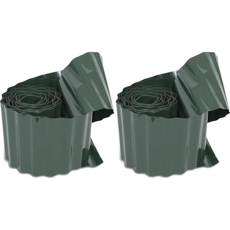 Bordure de pelouse verte 18 m Plastique ondulé Séparation gazon Définit allées et massifs Jardinage extérieur (1/5)