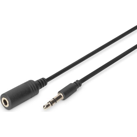 DIGITUS AK-510200-030-S cavo audio 2,5 m 3,5 mm nero - Cavi audio (3,5 mm, maschio, 3,5 mm, femmina, 2,5 m, nero) (1/3)
