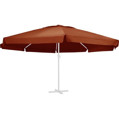 vidaXL Tissu de remplacement de parasol d'extérieur Terre cuite 610 cm
