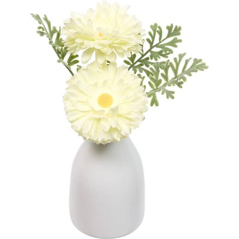 Composizione floreale artificiale bina h19 cm con vaso in gres - Atmosphera créateur d'intérieur (1/4)