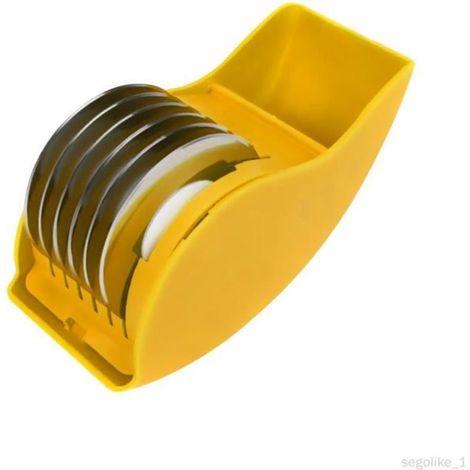 Hachoir à avec lames en acier inoxydable, coupe-légumes manuel, hachoir de cuisine pour légumes, ciboulette, échalotes Jaune (1/4)